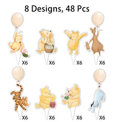 DAYIMG Classic Pooh baby shower decor with durable double sided print