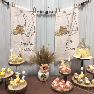 DAYIMG Oh Baby display with Winnie toppers for newborn gatherings