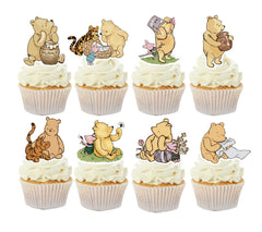 DAYIMG Winnie cupcake toppers showcase classic Pooh designs for dessert display