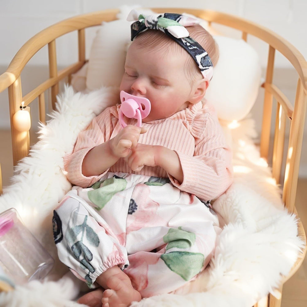 DAYOFF KIDS lifelike reborn doll shows subtle veins for authentic newborn realism.
