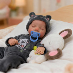 DAYOFF KIDS Reborn doll includes bottle and pacifier for nurturing play.