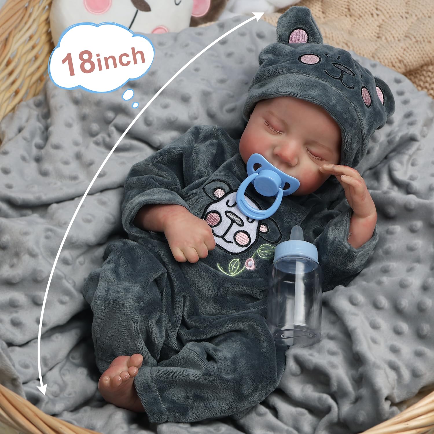 DAYOFF KIDS Reborn doll skin texture adds lifelike realism.