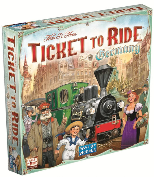 Days of Wonder Ticket to Ride Germany board game on a detailed railway map for family strategy fun