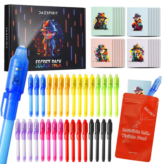 DazSpirit 32-pack invisible ink pens for hidden class messages and clues