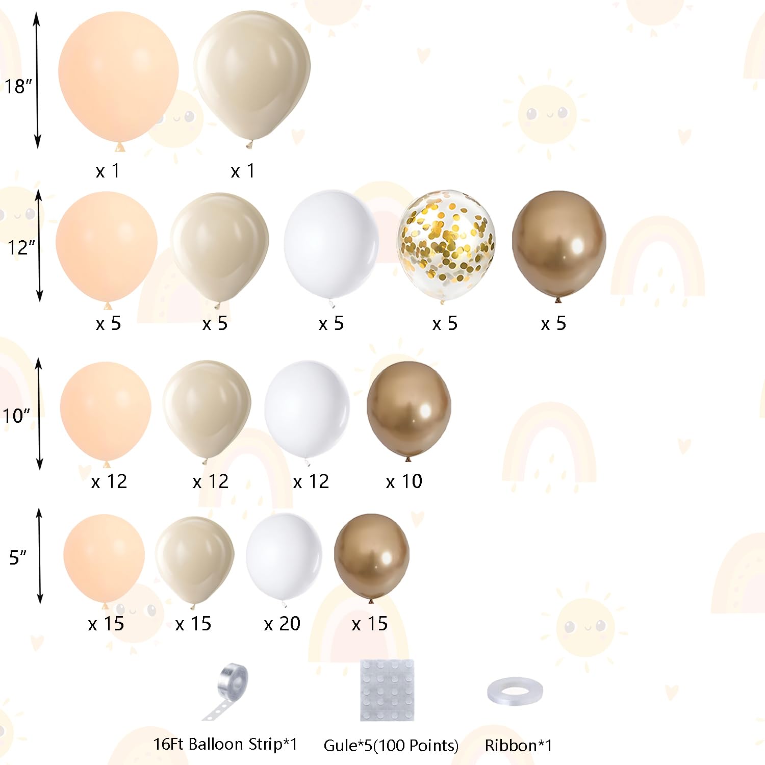 DBKL apricot sand white balloons close-up ideal for elegant celebrations
