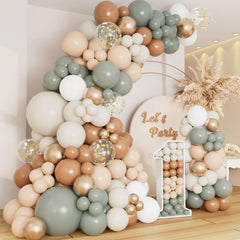 DBKL dusty green nude balloon arch kit setup for elegant celebrations