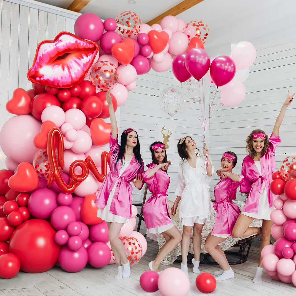 DBKL love lips foil balloon adds a playful focal point for celebrations.