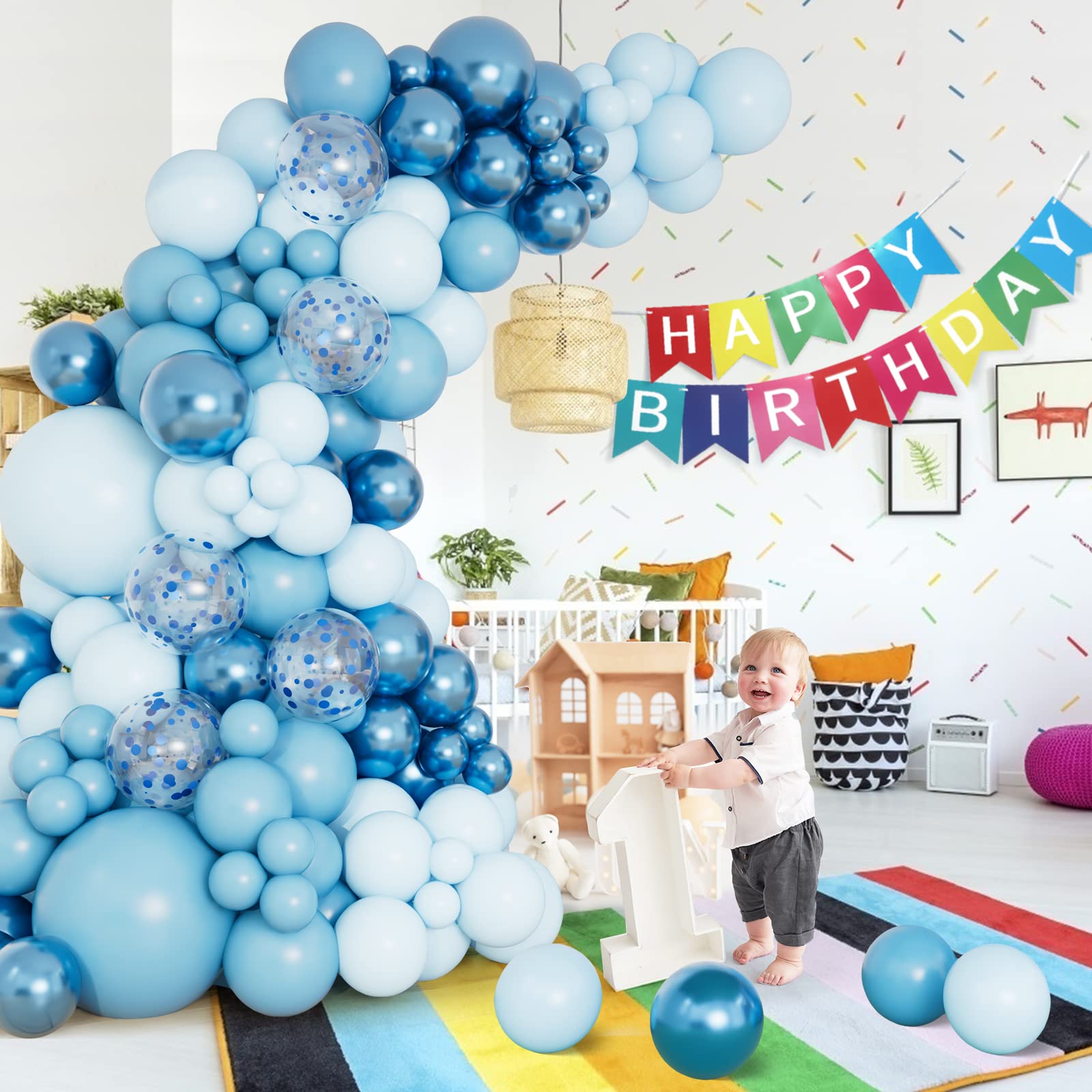 DBKL metallic blue balloons adding glossy accents to decor