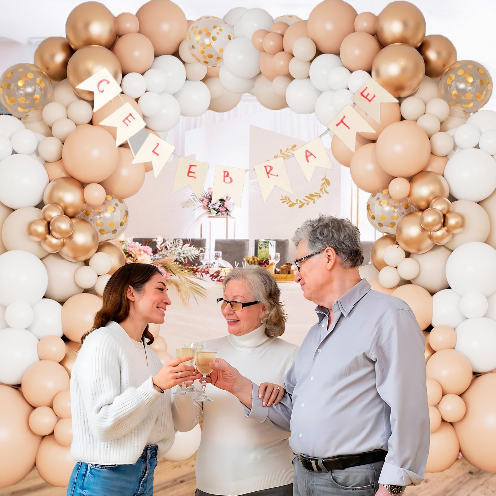 DBKL metallic confetti balloons detail adds subtle festive sparkle