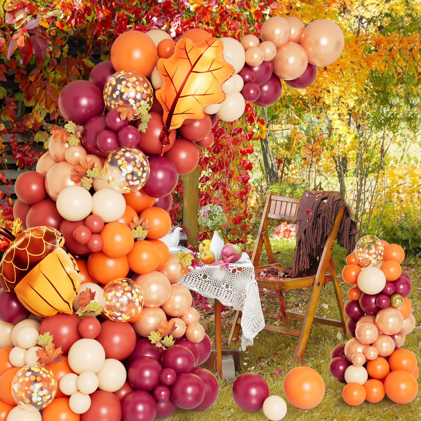 DBKL orange, dusty pink, wine red balloons add seasonal color and DIY flair.