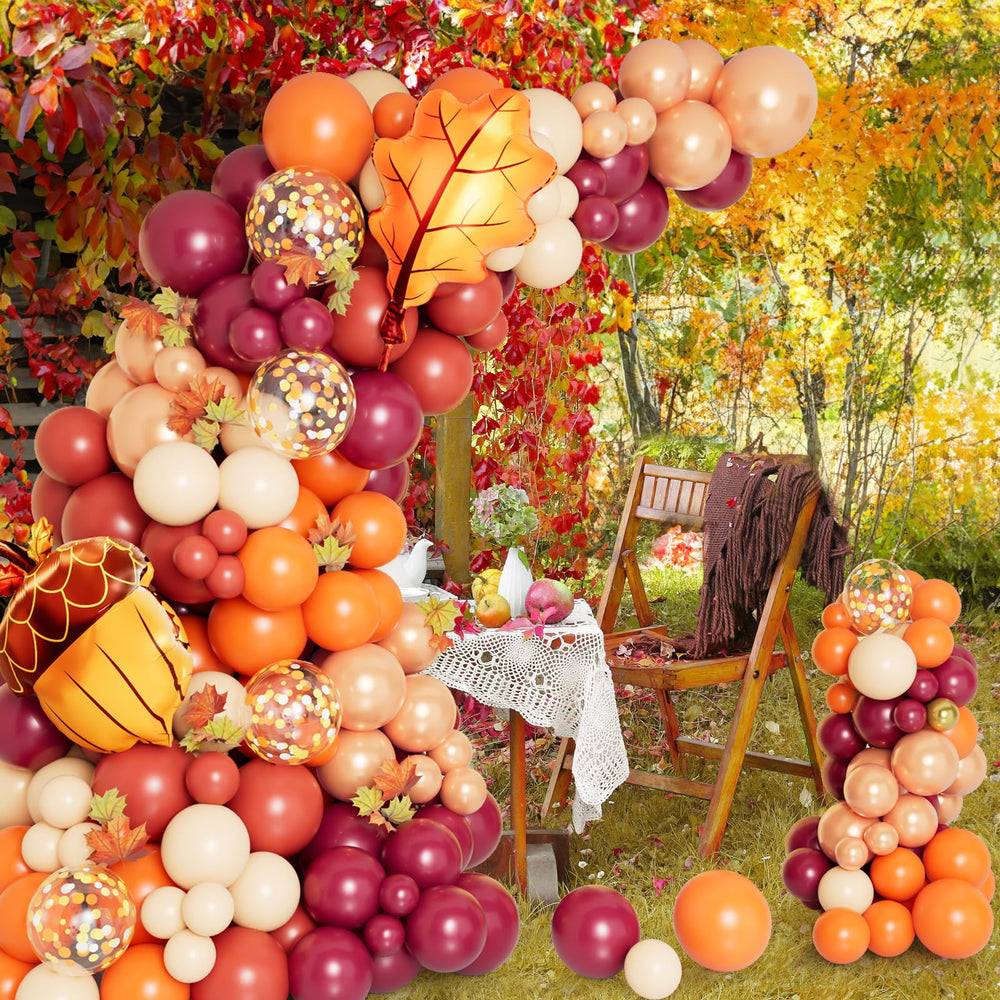 DBKL orange, dusty pink, wine red balloons add seasonal color and DIY flair.