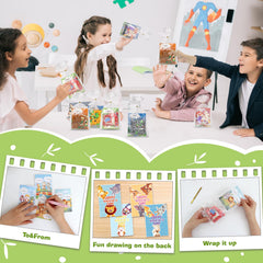DBPBToU animals-themed valentines cards paired with blocks to spark creativity.