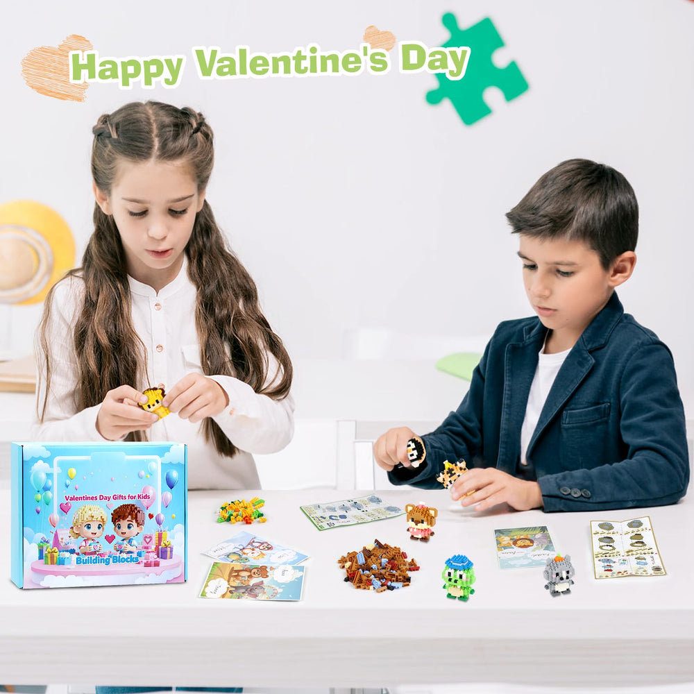 DBPBToU kids' party favors combine cards and blocks for interactive exchanges.