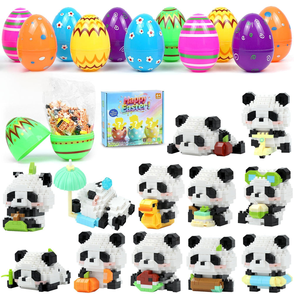 DBPBToU Panda Easter blocks front view for imaginative play and Easter decor.