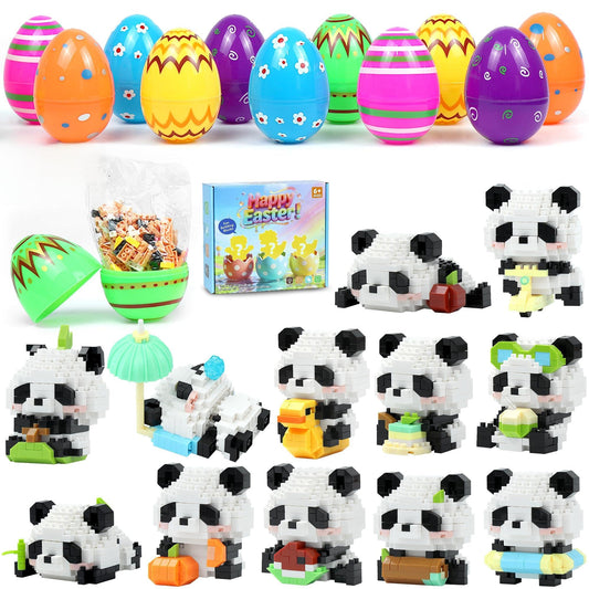 DBPBToU Panda Easter blocks front view for imaginative play and Easter decor.