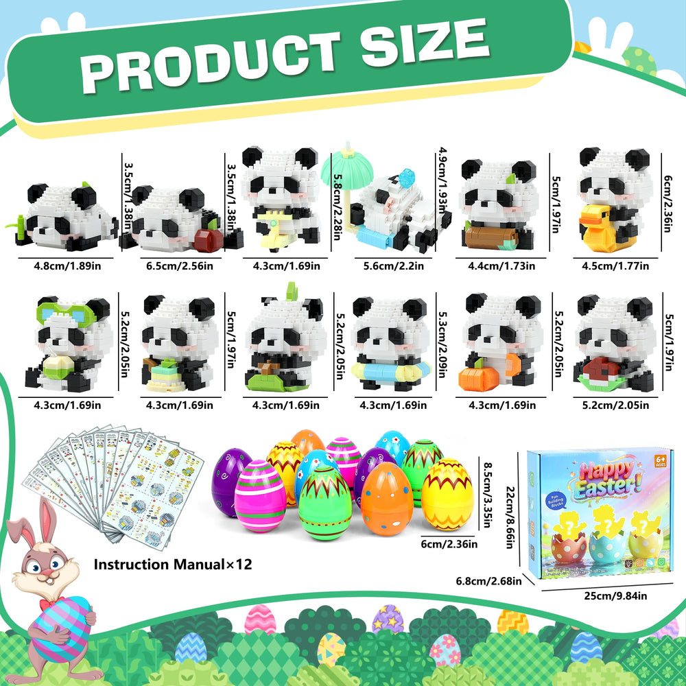 DBPBToU Panda mini blocks closeup showing safe, kid-friendly construction for easy assembly.