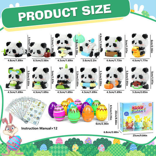 DBPBToU Panda mini blocks closeup showing safe, kid-friendly construction for easy assembly.