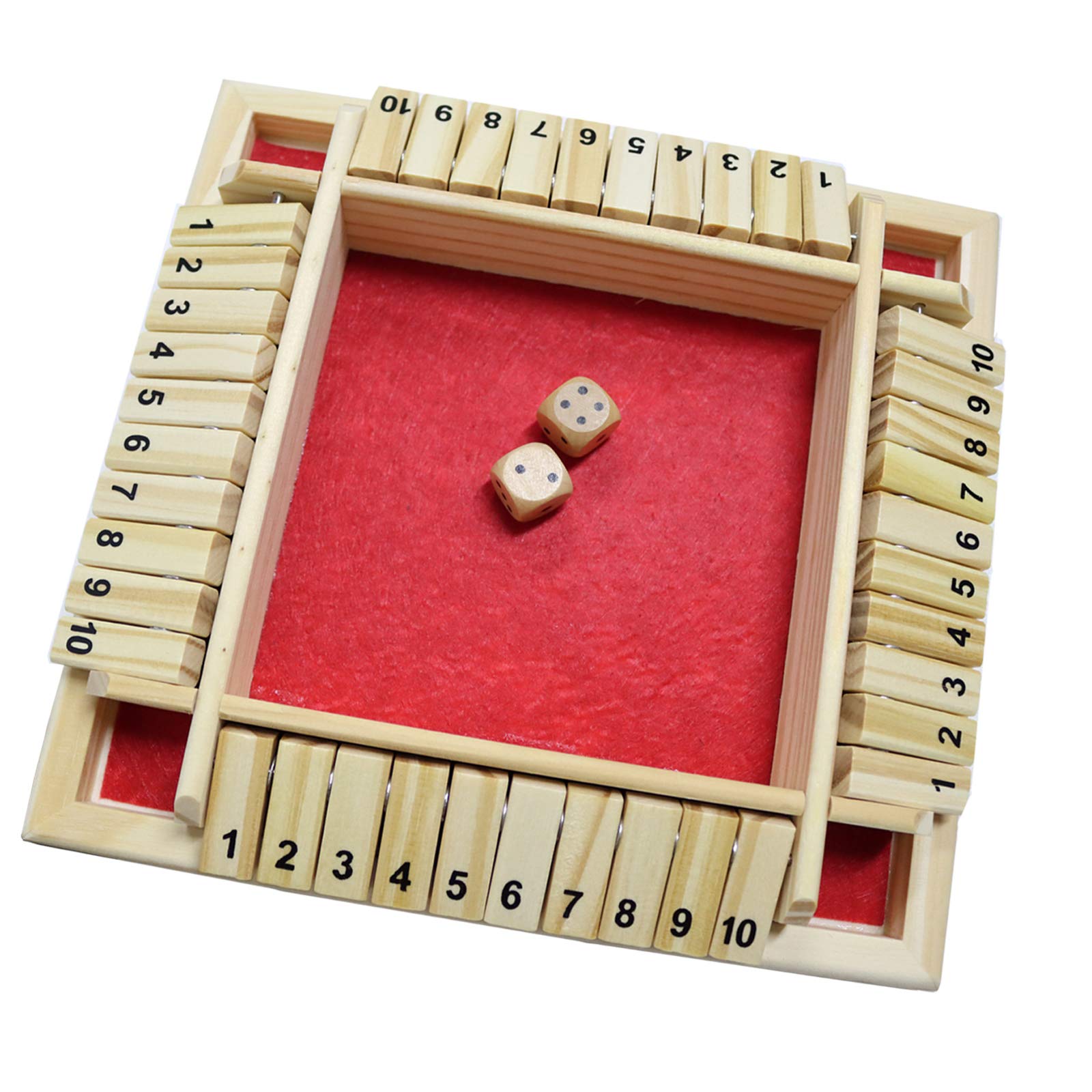 DC-BEAUTIFUL Shut The Box wooden board for durable family game nights