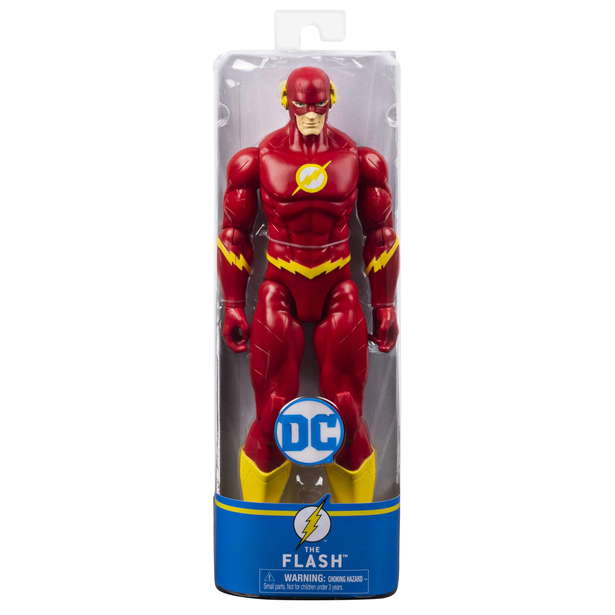 DC Comics The Flash 12-Inch Action Figure packaging highlights eye-catching branding