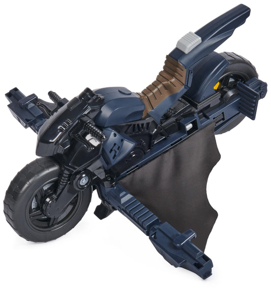 DC Comics Batcycle transforming in action mode for versatile play.