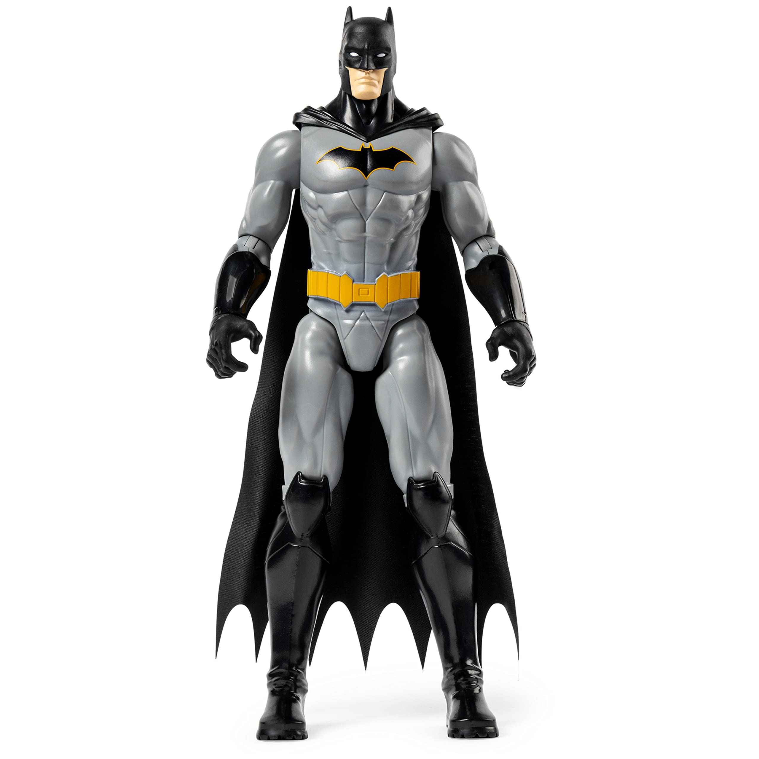 DC Comics Batman 12-Inch action figure showcasing cloth cape detail for authentic look.