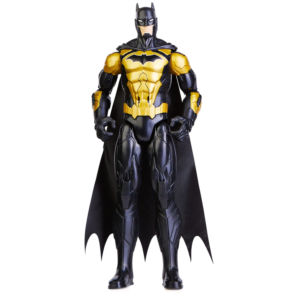 DC Comics Batman 12-inch figure in black suit, ready for dynamic hero action.