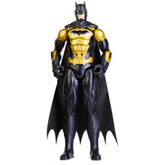 DC Comics Batman 12-inch figure in black suit, ready for dynamic hero action.