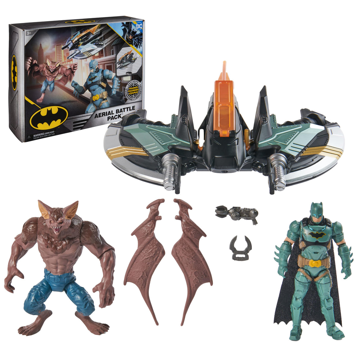 DC Comics Batman Aerial Battle Pack Batwing vehicle for action-packed aerial play.