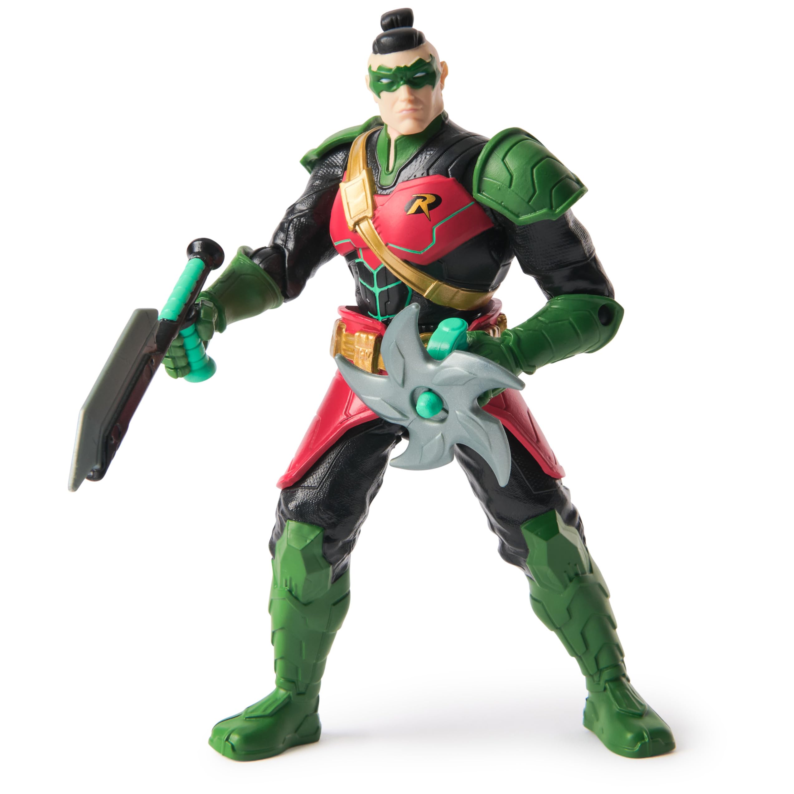 DC Comics Batman Ninja Strike Robin with ninja accessories enhances pretend play storytelling.