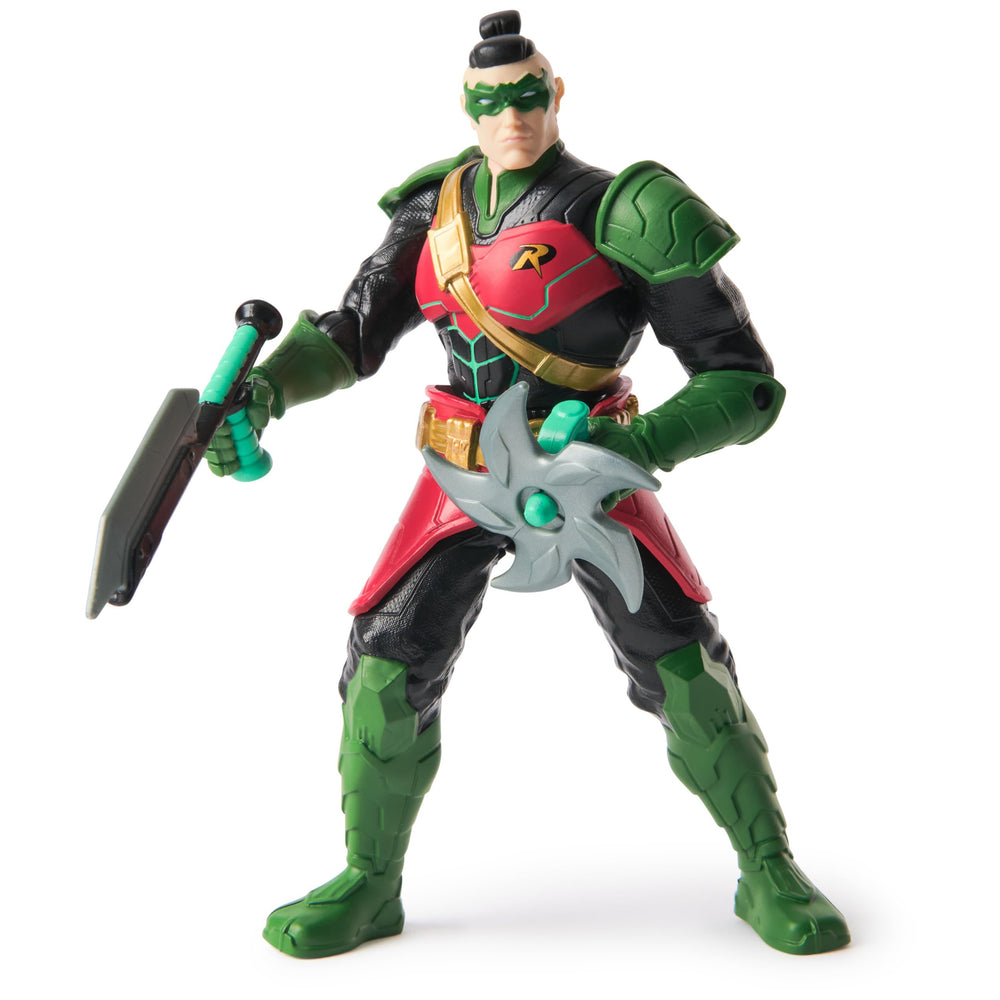 DC Comics Batman Ninja Strike Robin with ninja accessories enhances pretend play storytelling.