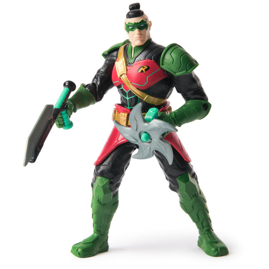 DC Comics Batman Ninja Strike Robin with ninja accessories enhances pretend play storytelling.