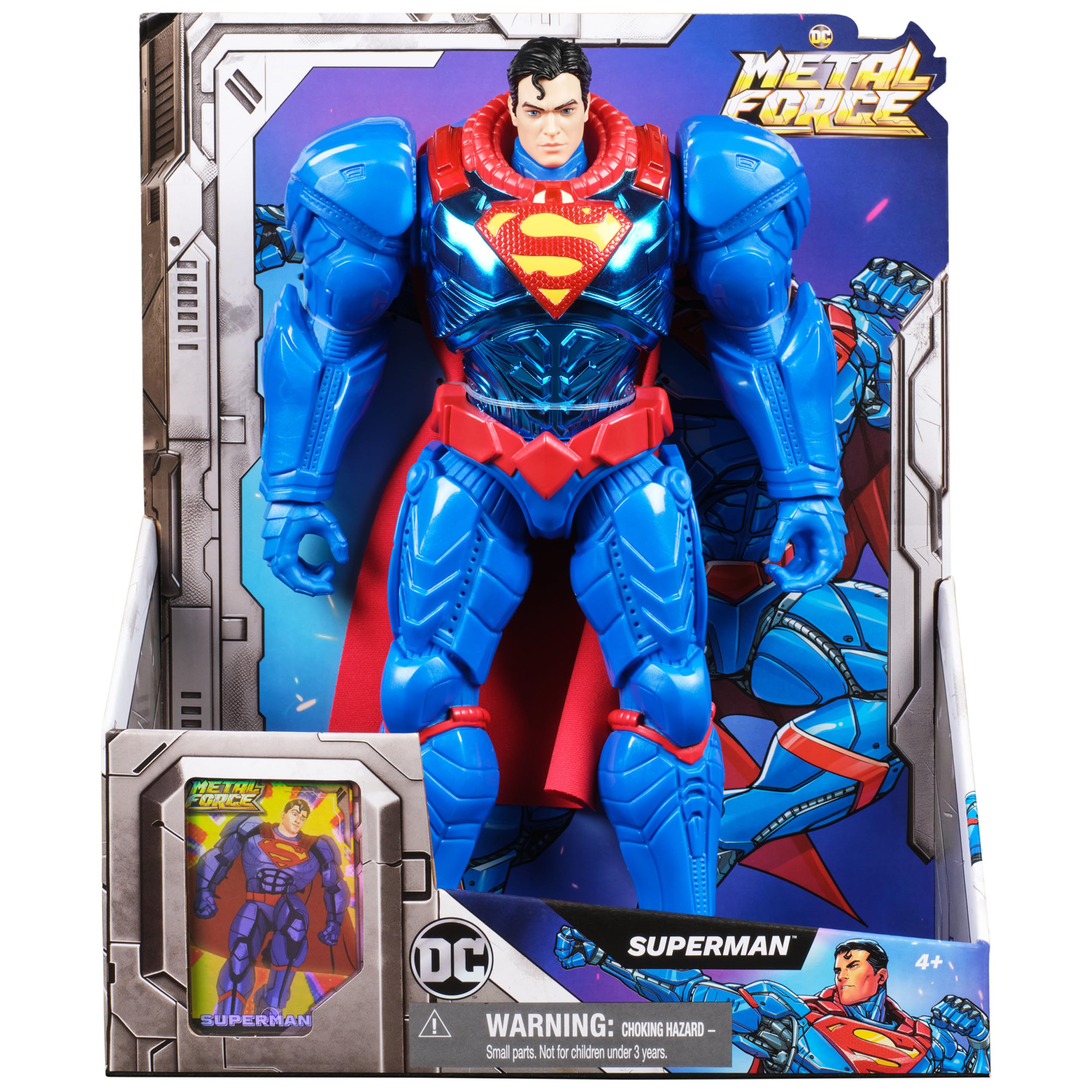 DC Comics Metal Force Batman 12-inch figure with armor details for dynamic battles.