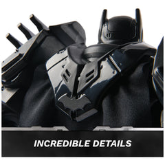 DC Comics Metal Force Superman armor detail shows shine and strength in hand.