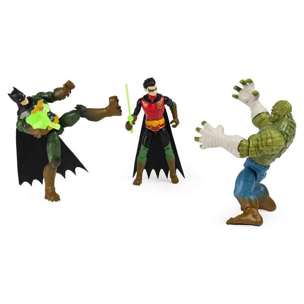 DC Caped Crusader figure shows cape detail, clear plastic finish for collection.