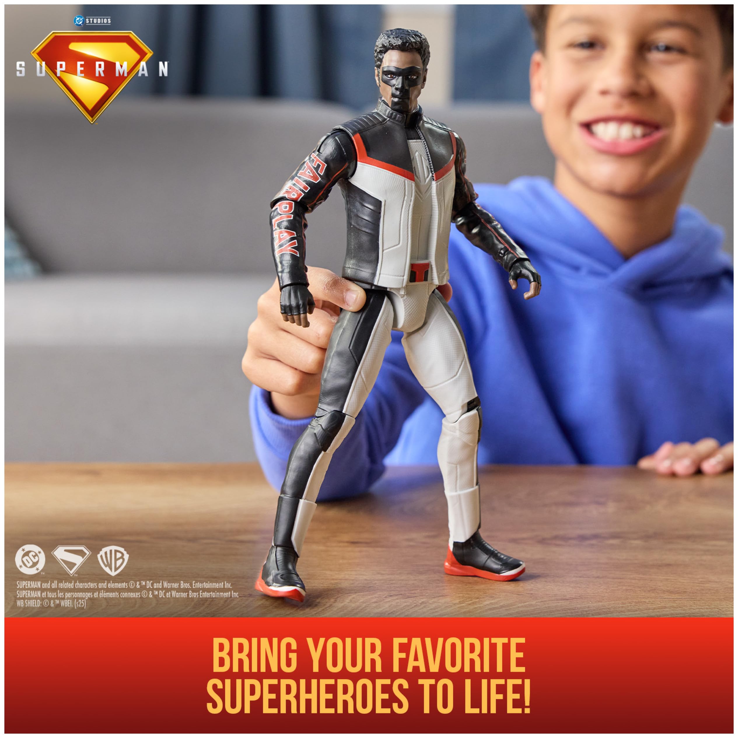 DC Comics Superman 12-inch figure in a heroic dynamic pose for action play