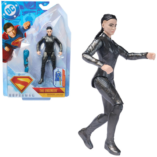 DC Comics Superman Engineer figure front view shows authentic movie styling.