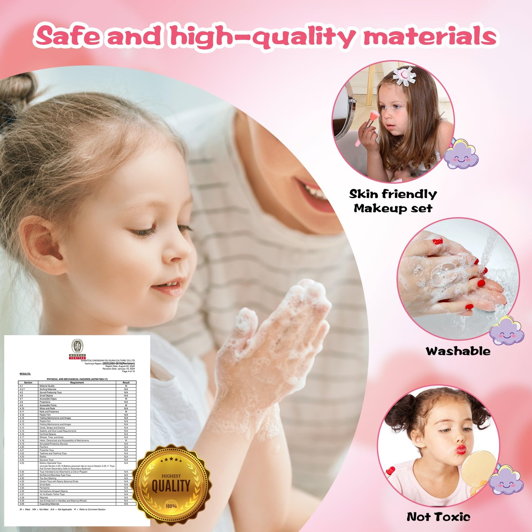 DCMAMA makeup case with mirror and strap for organized, portable play.