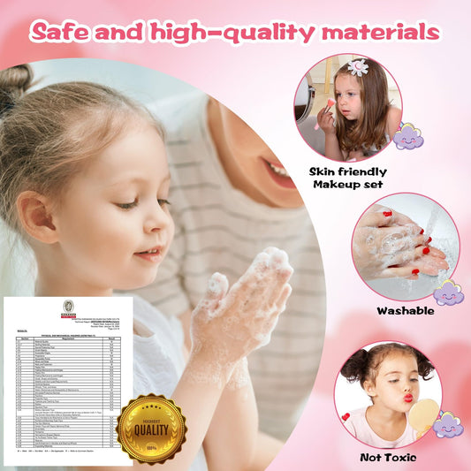 DCMAMA makeup case with mirror and strap for organized, portable play.