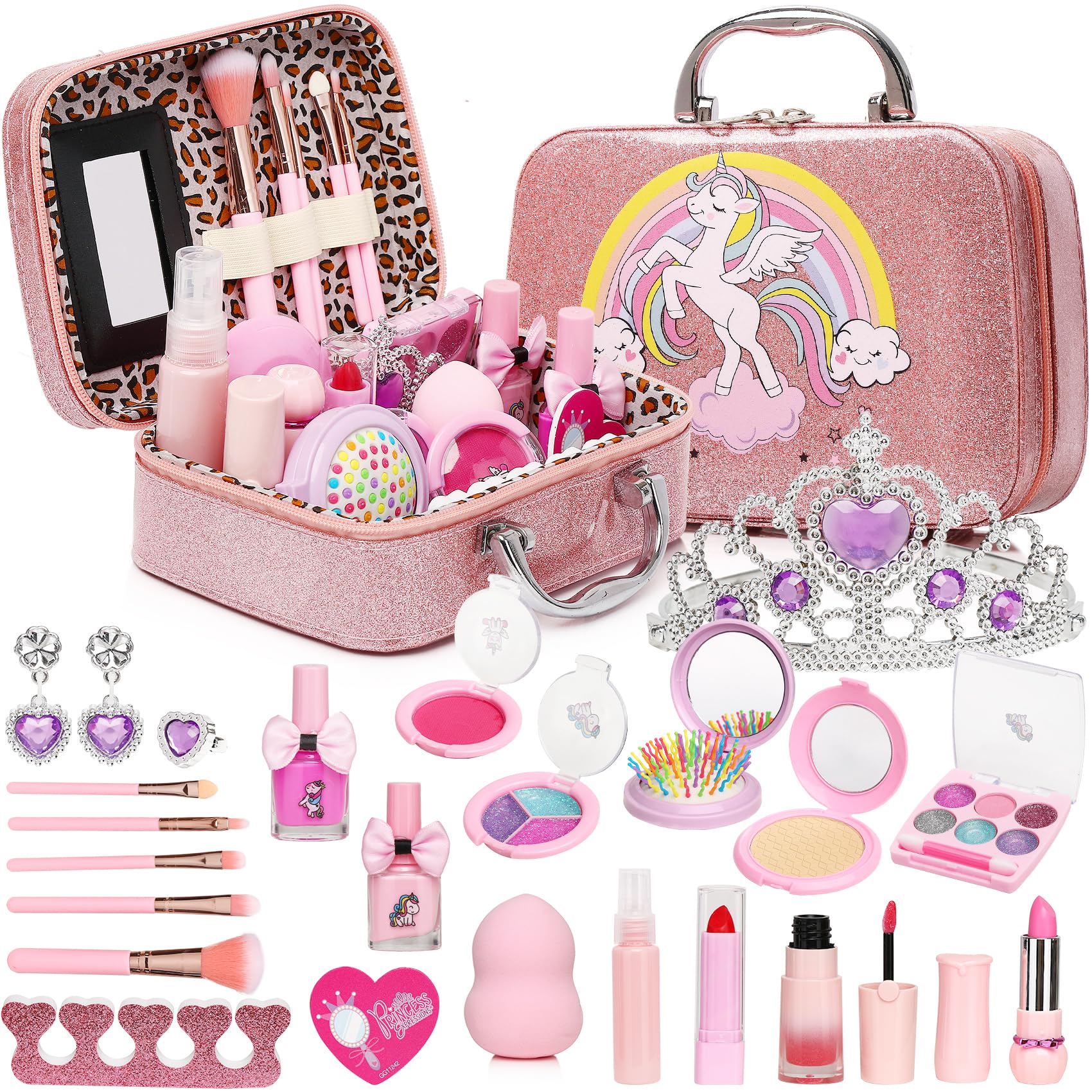 DCMAMA washable kids makeup kit with vibrant colors for safe pretend play.