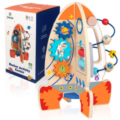 DDAKIN Rocket toddler activity center front view with bead maze