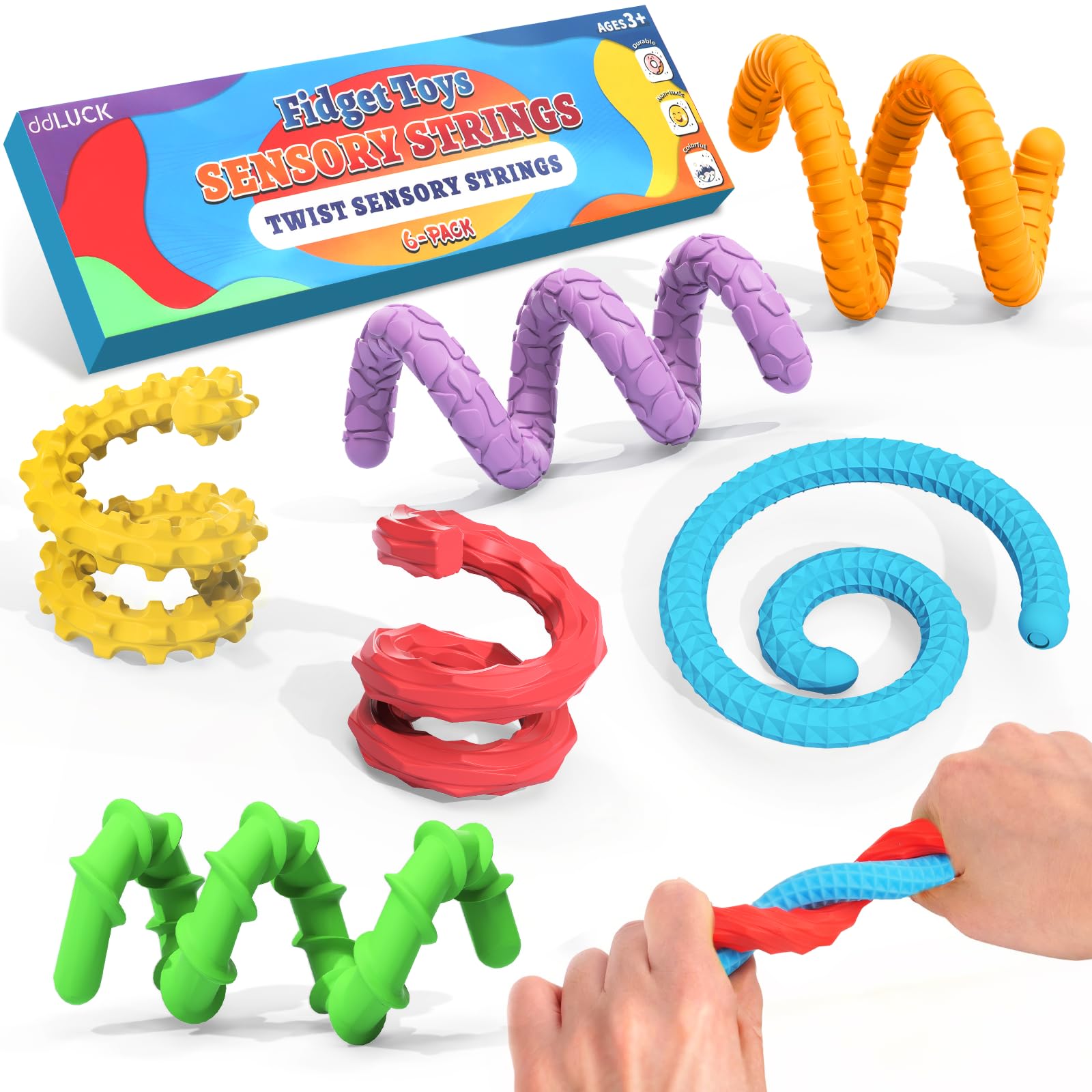 ddLUCK fidget sticks in bright colors and textures for calm focus