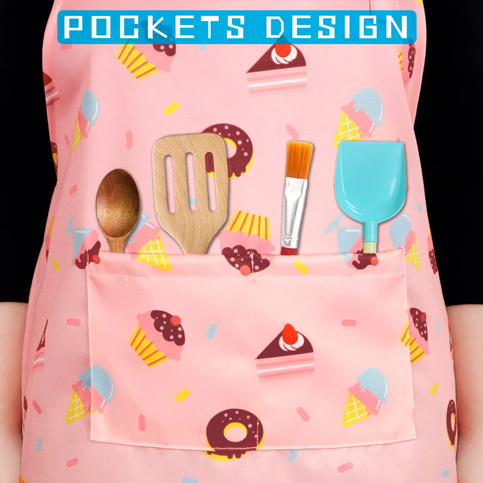 DEABOLAR machine washable kids apron, easy care after messy activities.