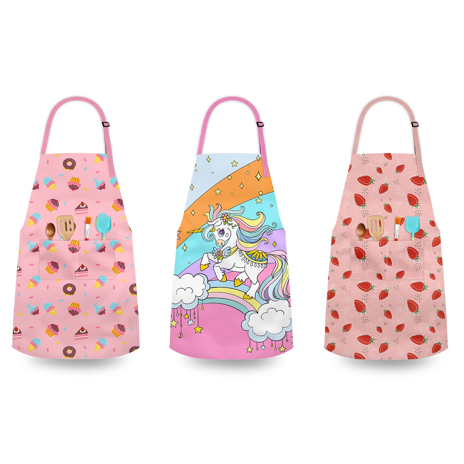 DEABOLAR apron with convenient pockets, handy for brushes and utensils during art and baking.