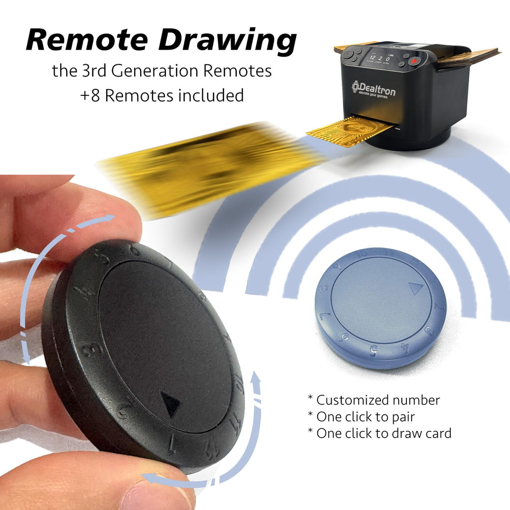 Dealtron adjustable card baffle accommodates different card sizes.