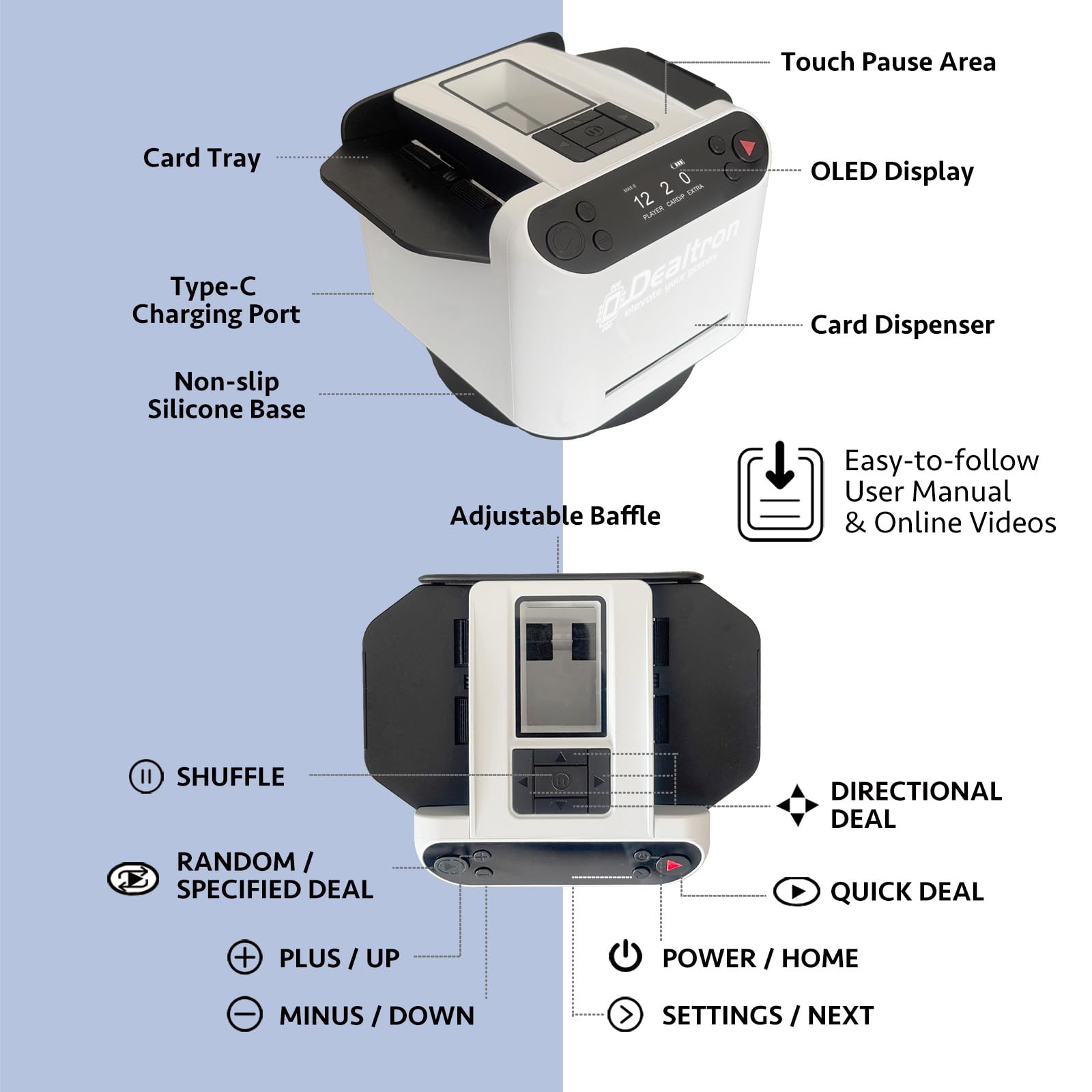 Dealtron USB-C charging port supports quick top-ups between sessions.