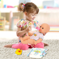 deAO 13-inch doll with removable clothes for dress‑up play