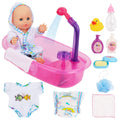 deAO baby doll bath set bathtub: durable, safe play tub for imaginative bath time