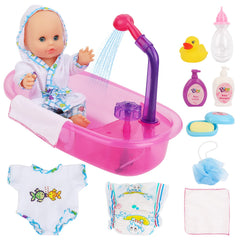 deAO baby doll bath set bathtub: durable, safe play tub for imaginative bath time