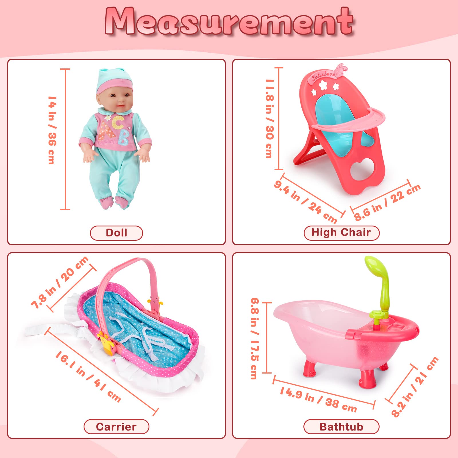deAO 14-inch doll with movable limbs for posing and creativity.
