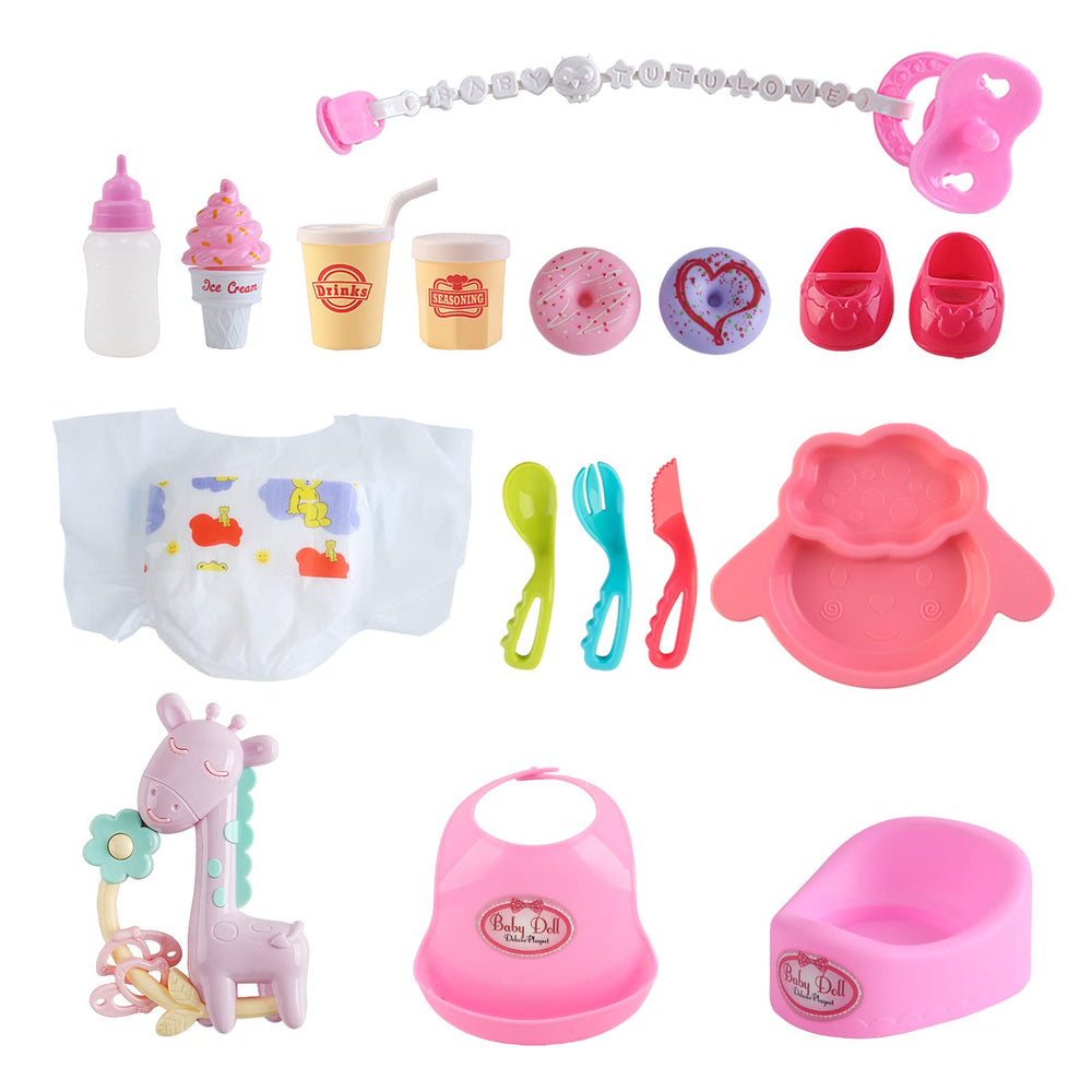 deAO Black Baby Doll Set baby mobile adds visual focus and calm moments.